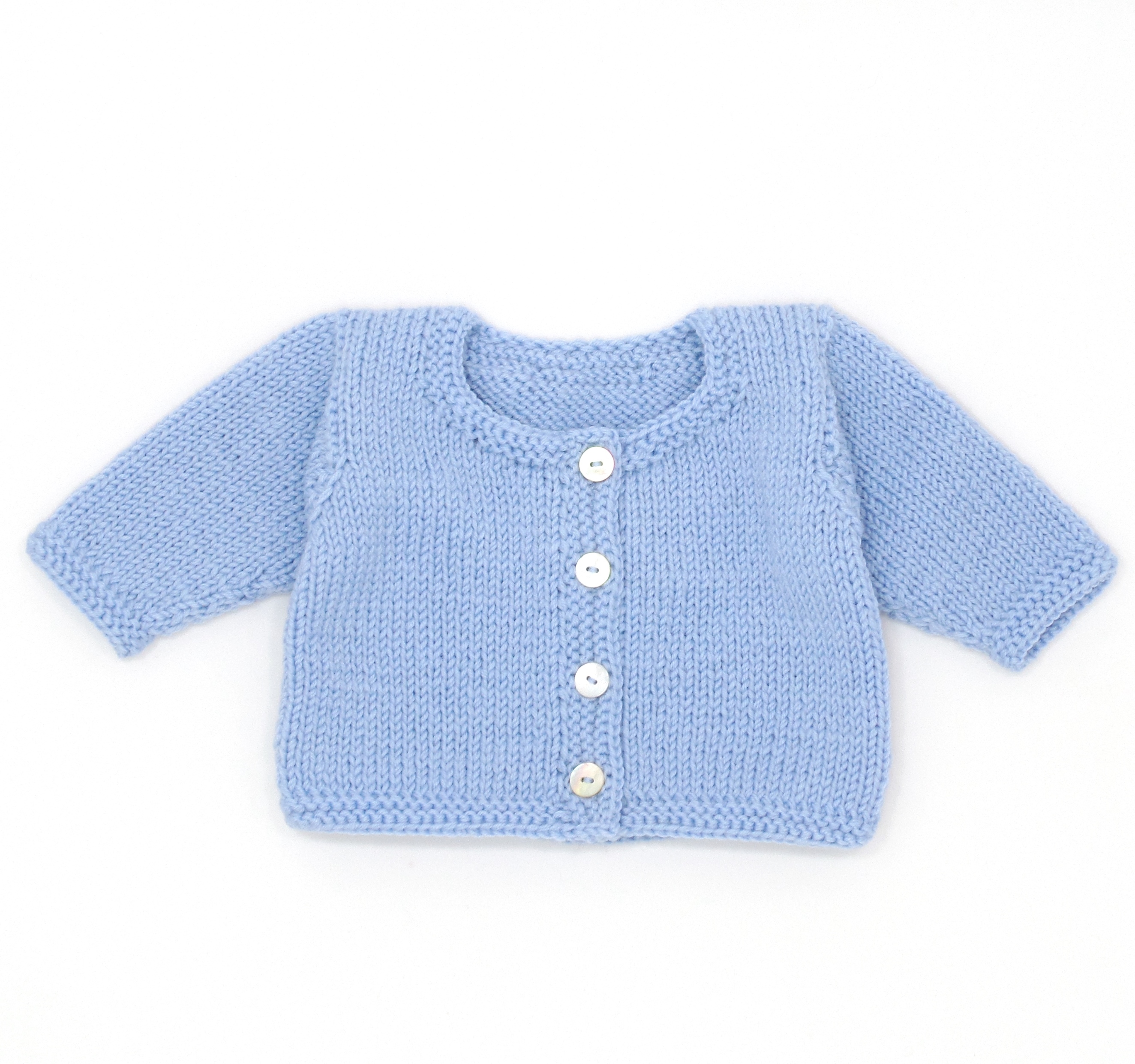 cardigan tricoté main laine bleu